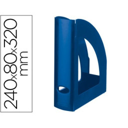 Revistero LIDERPAPEL plástico azul opaco
