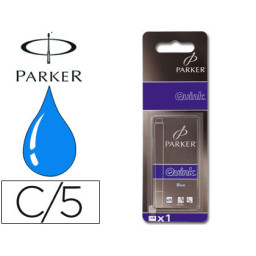 Tinta estilográfica PARKER Azul real Caja con 5 cartuchos