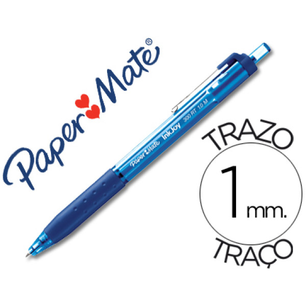 Boligrafo PAPER MATE Inkjoy 300 retractil 1mm azul