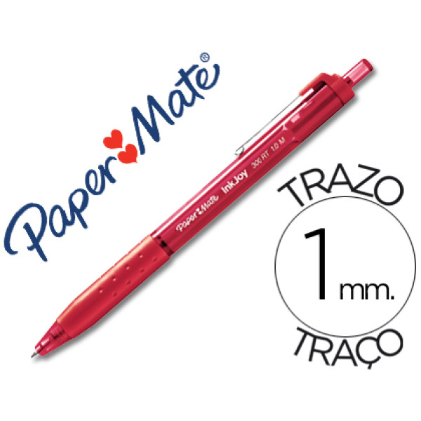 Boligrafo PAPER MATE Inkjoy 300 retractil 1mm rojo