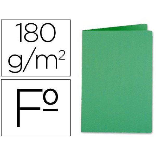 (50) Subcarpetas LIDERPAPEL cartulina FOLIO verde 185gr.