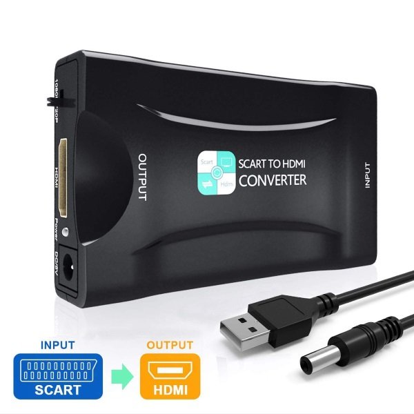 Convertidor vídeo SCART Euroconector a HMDI 1080p (entrada DVD, salida TV)