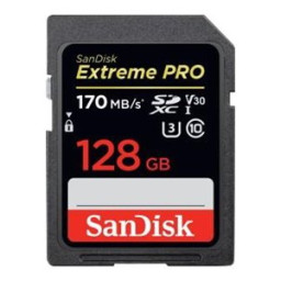 Tarjeta SDHC SANDISK Extreme Pro 128GB UHS-I U3, Class 10/V30  170MB/s