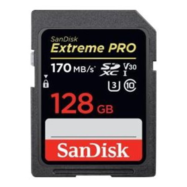 Tarjeta SDHC SANDISK Extreme Pro 128GB UHS-I U3, Class 10/V30  170MB/s