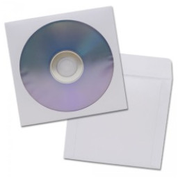 Pack de 100 sobres papel CD/DVD sobre papel con ventana y solapa