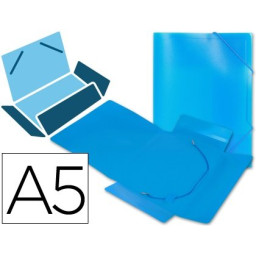 Carpeta LIDERPAPEL gomas c/ solapa DIN A5 polipropileno Azul