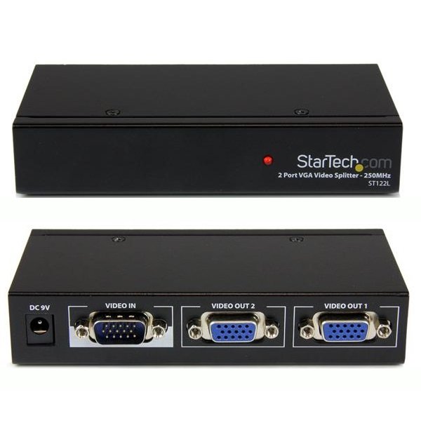 Duplicador divisor de vídeo VGA de 2 puertos 250MHz, resol.hasta 1920x1440, 1pc a 2monitores