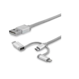 CABLE 2M LIGHTNING USB C MICRO