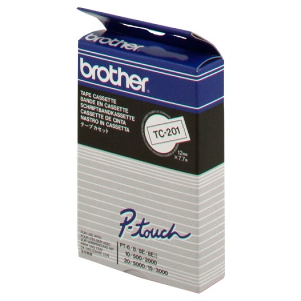 C.12mm BROTHER PT2000 negro sobre blanco