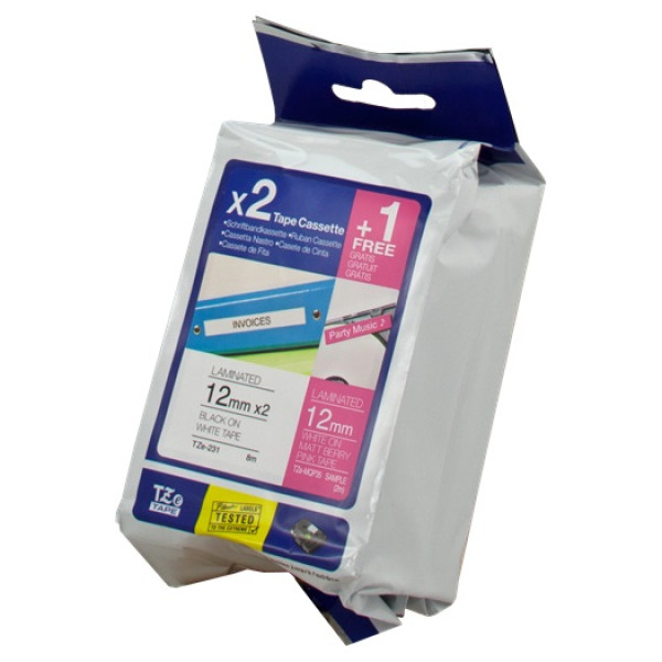 Pack BROTHER Ptouch 2c.TZE-231+1c.TZE-MQP35
