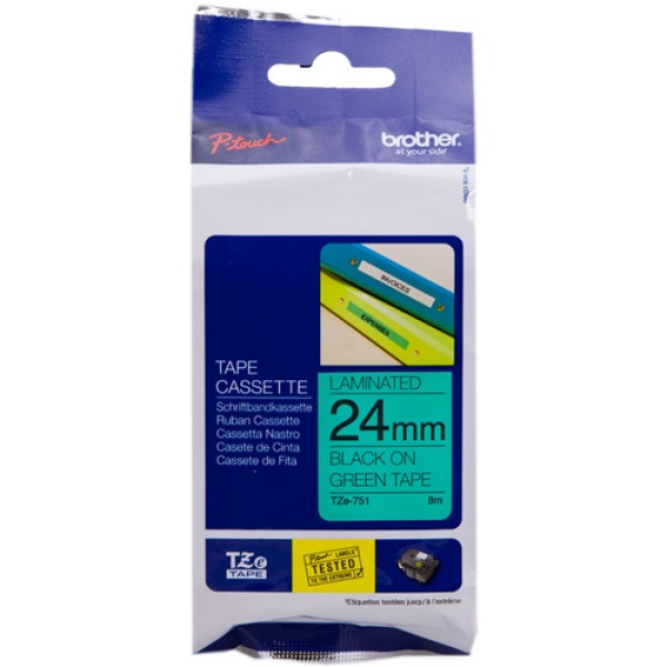 CINTA ROTULADORA VERDE/NEGRO 24MM