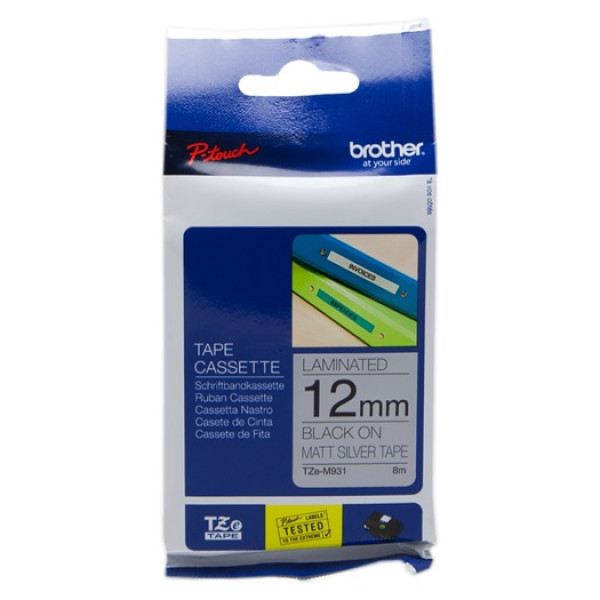 CINTA ROTULADORA PLATA / NEGRO 12