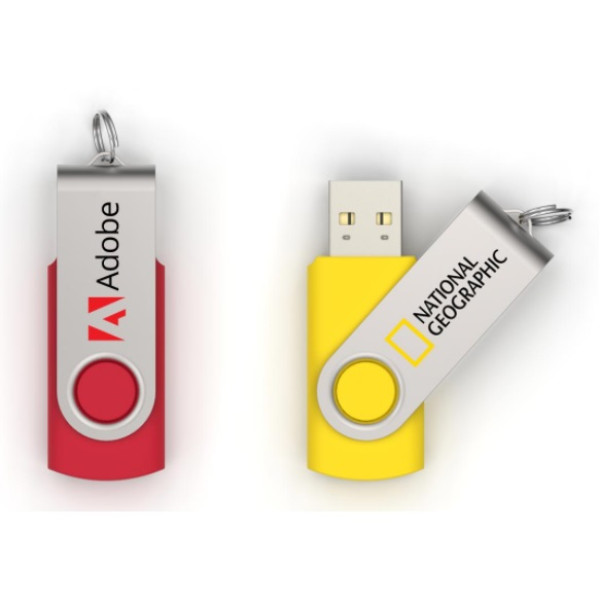 Memoria con logotipo USB TWIST plata 4GB USB 2.0, carcasa metálica giratoria Memoria con logotipo USB TWIST plata 4GB USB 2.0, carcasa metálica giratoria