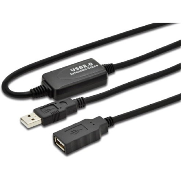 Cable USB 2.0 tipo A Macho - Tipo A Hembra 5m. MicroConnect, gris, prolongador c/repetidor activo
