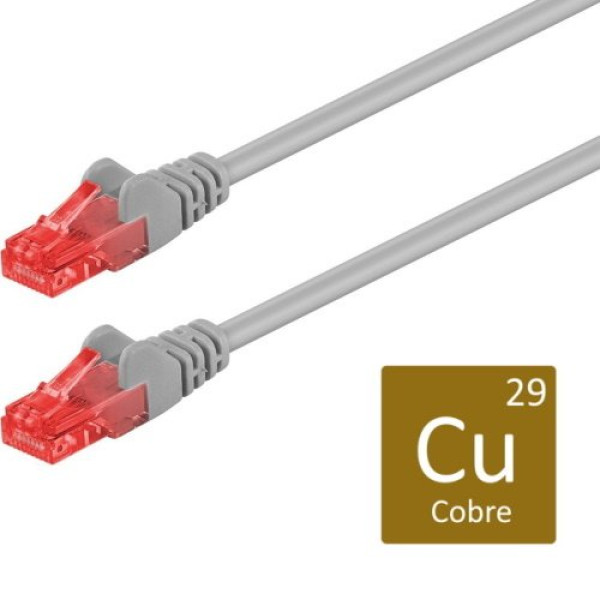 Cable MicroConnect RJ45M/M UTP Cat6  0,5m. gris sin apantallar, flexible 4x2xAWG26 CU cobre LZSH