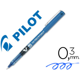 Rotulador punta aguja PILOT V-5 0,5 mm azul punta 0,3mm. Roller ball pen. (BX-V5)