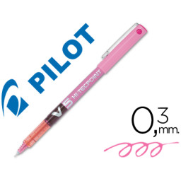 Rotulador punta aguja PILOT V-5 0,5 mm rosa punta 0,3mm. Roller ball pen. (BX-V5)