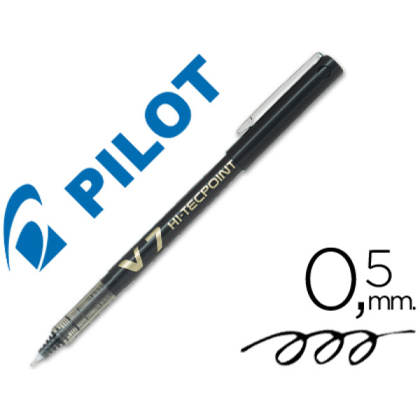 Rotulador punta aguja PILOT V-7 0,7 mm negro punta 0,5mm. Roller ball pen. (BX-V7)