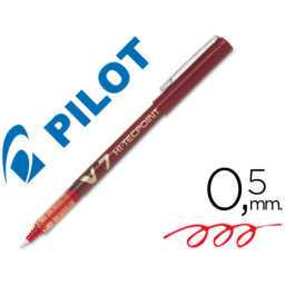 Rotulador punta aguja PILOT V-7 0,7 mm rojo punta 0,5mm. Roller ball pen. (BX-V7)