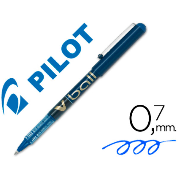 Rotulador tinta líquida PILOT V-BALL 0,7mm azul Roller ball pen.