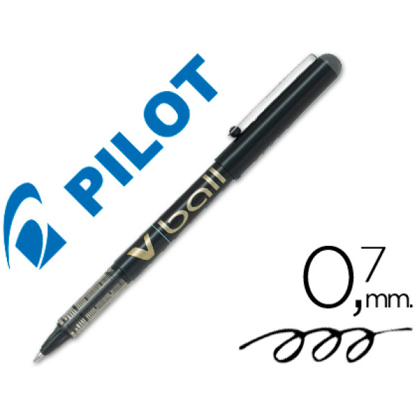 Rotulador tinta líquida PILOT V-BALL 0,7mm negro Roller ball pen.