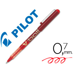 Rotulador tinta líquida PILOT V-BALL 0,7mm rojo Roller ball pen.
