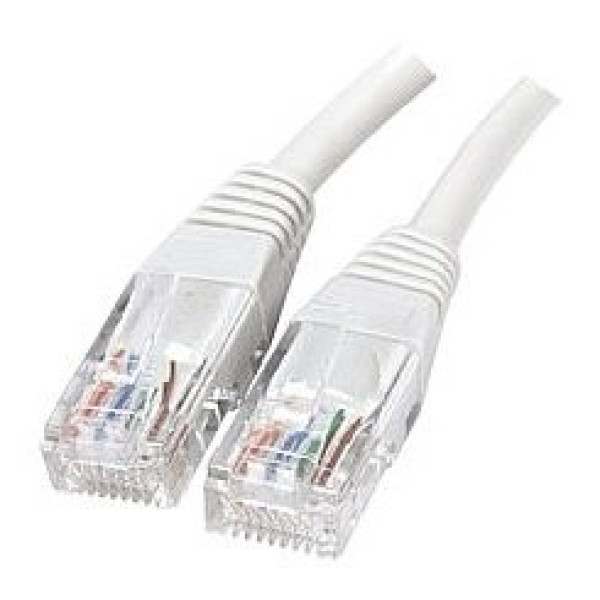 Cable RJ45M/M UTP cat.6  0,5m. blanco sin apantallar, red Ethernet