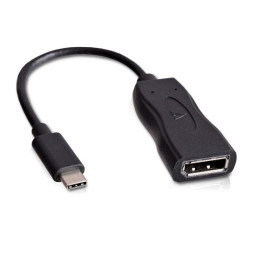 Cable vídeo V7 - DisplayPort H - USB tipo C 10cm, negro (latiguillo adaptador)