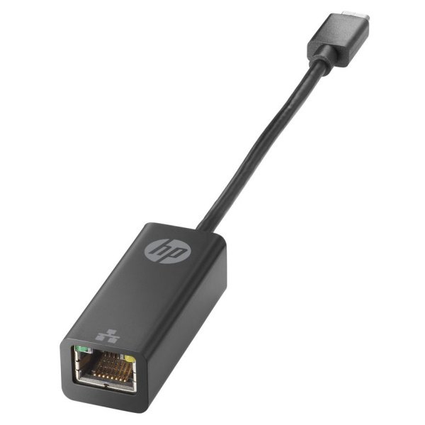 Adaptador HP USB-C a RJ45 Hembra con cable 15cm, color negro