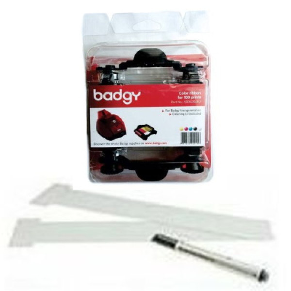 EVOLIS Badgy-1 consumables pack color + cleaning 1 YMCKO ribbon + 100 tarjetas PVC 30MIL EVOLIS Badgy-1 consumables pack color + cleaning 1 YMCKO ribbon + 100 tarjetas PVC 30MIL