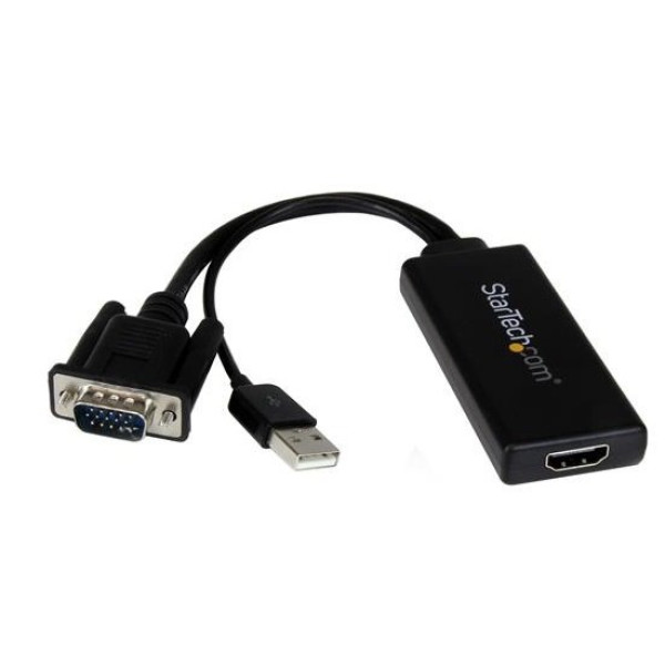 Adaptador vídeo STARTECH VGA Macho+USB audio a HDMI Hembra + cable ext.USB 60cm Adaptador vídeo STARTECH VGA Macho+USB audio a HDMI Hembra + cable ext.USB 60cm