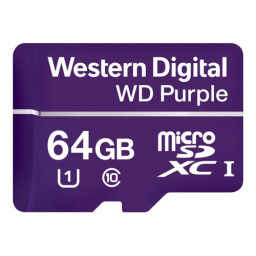 Tarjeta microSDXC WD Purple 64GB UHS-I U1, Class 10  hasta 80MB/s