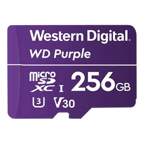 Tarjeta microSDXC WD Purple 256GB UHS-I U3, Class V30 Tarjeta microSDXC WD Purple 256GB UHS-I U3, Class V30