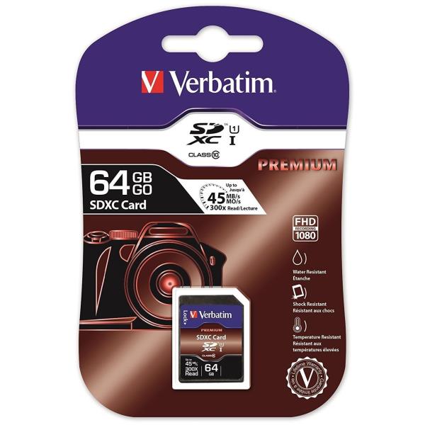 VERBATIM PREMIUM SDXC C10/U1 64GB