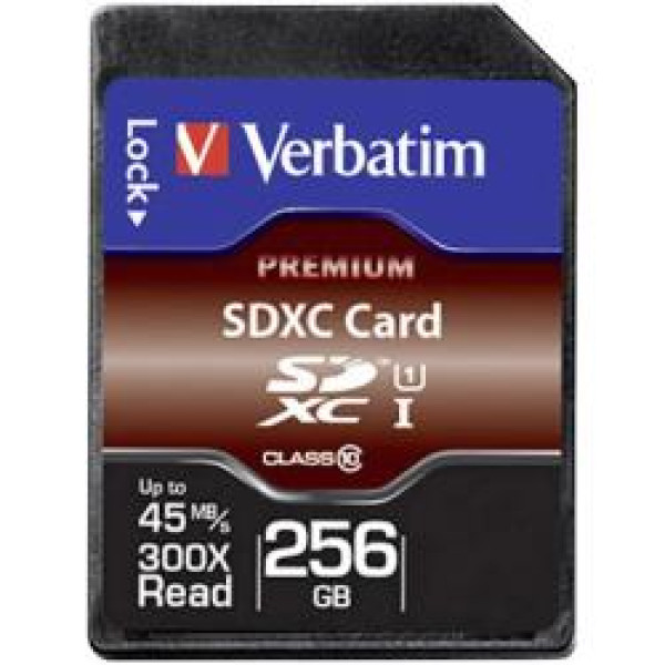 VERBATIM PREMIUM SDXC C10/U1 256GB VERBATIM PREMIUM SDXC C10/U1 256GB