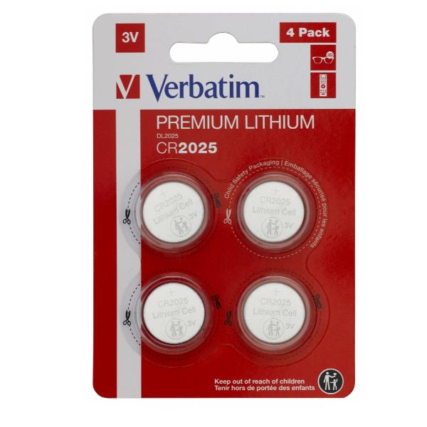 LITHIUM BATTERY CR2025 3V 4 PACK